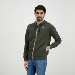 Sconto 🤩 K-WAY FELPA FULL ZIP CON CAPPUCCIO ARNEL Verde ⭐ -Offerte Novità Negozio k way k5113iw felpa full zip con cappuccio arnel casual uomo 045343501 890 5