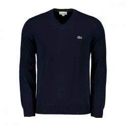 Sconto 🌟 LACOSTE MAGLIONE SCOLLO V COTONE Blu 🛒