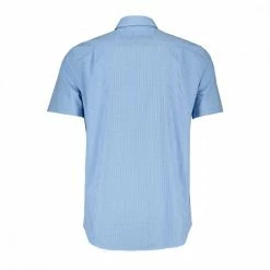 Presa ❤️ LACOSTE CAMICIA MANICA CORTA IN POPELINE VICHY Azzurro 👏 -Offerte Novità Negozio lacoste ch2879 camicia manica corta in popeline vichy casual uomo 043616301 bk1 2