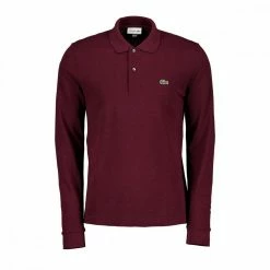 Vendita calda 🛒 LACOSTE POLO MANICA LUNGA L1313 Rosso Vinaccia Melange Bordeaux ⭐