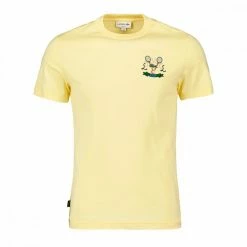 Nuovo di zecca 🛒 LACOSTE T-SHIRT LOGO TENNIS Giallo 🎁