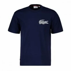 Nuovo di zecca 🎁 LACOSTE T-SHIRT MADE IN FRANCE Blu ⌛