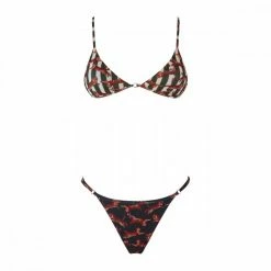 A buon mercato 💯 MATINEÉ 👙 BIKINI TRIANGOLO ANELLI E SLIP BRASILIANO DONNA Nero, Verde 👍