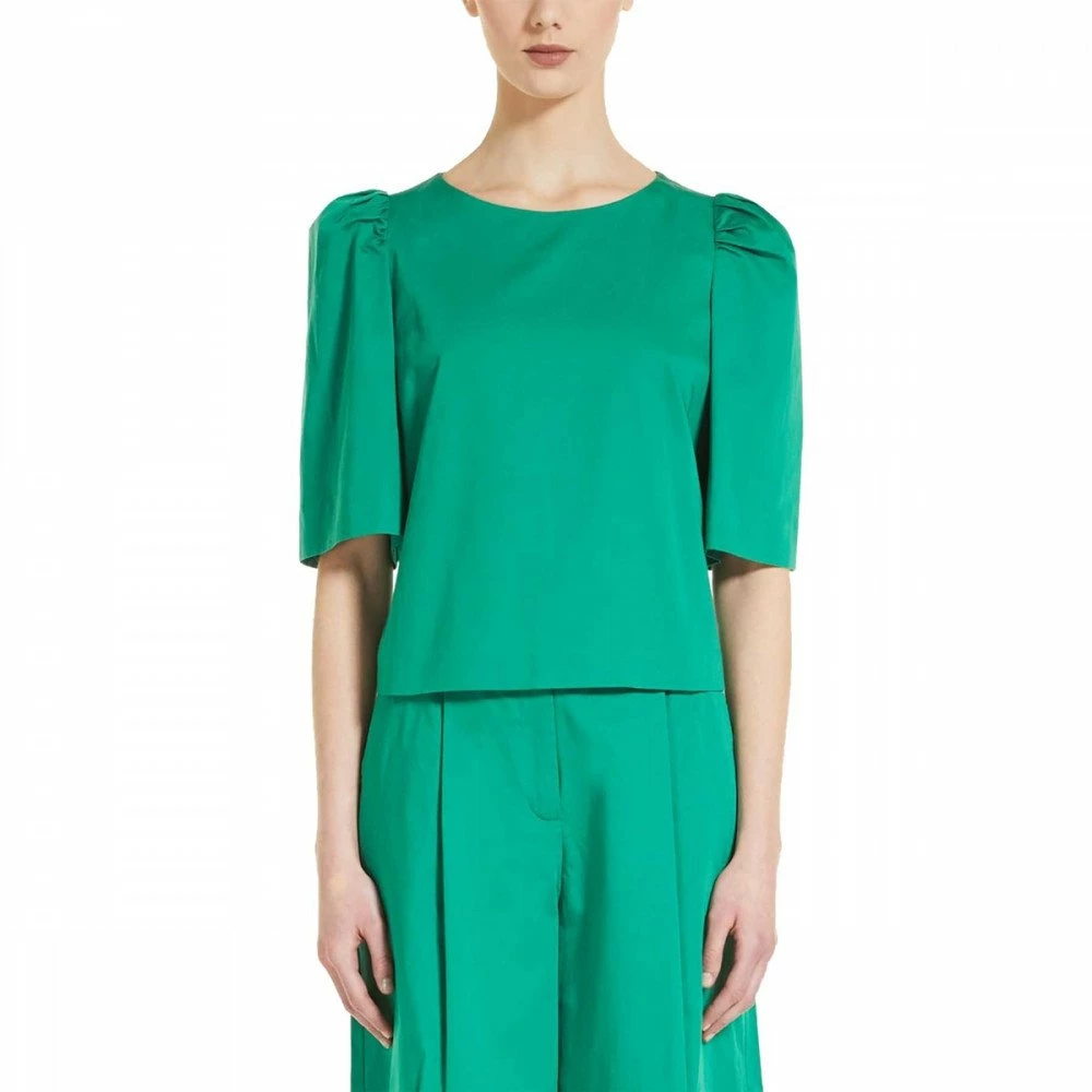 Il più economico 🥰 MAX MARA WEEKEND BLUSA MANICHE A SBUFFO ALISSO DONNA Verde ✔️ - immagine 2