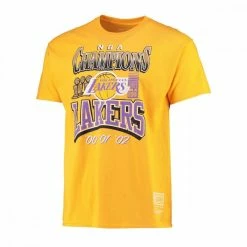 Buono ⌛ MITCHELL & NESS T-SHIRT 3X CHAMPIONS LAKERS Giallo 👍