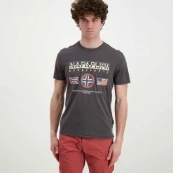 Vendita lampo ❤️ NAPAPIJRI T-SHIRT TURIN Rosso 🔥 -Offerte Novità Negozio napapijri np0a4g34 t shirt turin casual uomo 044922601 h74 3