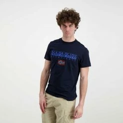 Vendita lampo ✨ NAPAPIJRI T-SHIRT LOGO AYAS Blu 🌟 -Offerte Novità Negozio napapijri np0a4gdq t shirt logo ayas casual uomo 044923801 176 4