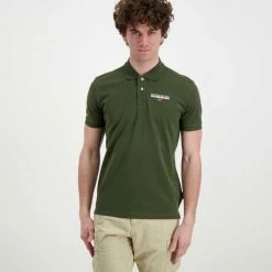 Presa 🔥 NAPAPIJRI POLO IN PIQUET ICE Verde 🔔 -Offerte Novità Negozio napapijri np0a4gwm polo in piquet ice casual uomo 044925001 ge4 2