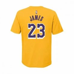 Buono 👍 NIKE T-SHIRT NAME NUMBER LAKERS JAMES BAMBINO Giallo 😉 -Offerte Novità Negozio nike b7bcmw t shirt name number james lakers bambino abbigliamento basket bambino 041473901 yel 2