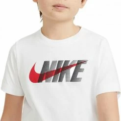 Promo 👍 NIKE T-SHIRT SWOOSH BAMBINO Bianco ⌛ -Offerte Novità Negozio nike dc7796 t shirt swoosh bambino abbigliamento bambino 045333901 100 3