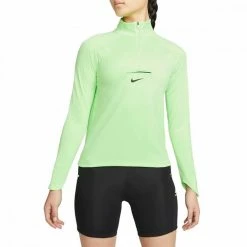 Nuovo 👍 NIKE MAGLIA MANICA LUNGA TRAIL DONNA Lime 🤩