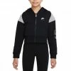 I primi 10 🥰 NIKE FELPA FULL ZIP CON CAPPUCCIO AIR BAMBINA Nero 😉