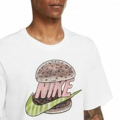 Sconto 🎉 NIKE T-SHIRT HAMBURGER Bianco ⌛ -Offerte Novità Negozio nike dn5169 t shirt hamburget sport style uomo 044503401 100 3
