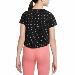 Miglior prezzo ✔️ NIKE T-SHIRT CROP SWOOSHFETTI BAMBINA Nero 🎉 -Offerte Novità Negozio nike do1332 t shirt crop swooshfetti bambina abbigliamento bambino 045000801 010 2