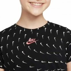 Miglior prezzo ✔️ NIKE T-SHIRT CROP SWOOSHFETTI BAMBINA Nero 🎉 -Offerte Novità Negozio nike do1332 t shirt crop swooshfetti bambina abbigliamento bambino 045000801 010 3