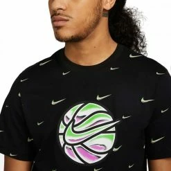 Miglior prezzo 🎁 NIKE T-SHIRT SWOOSH BALL Nero 💯 -Offerte Novità Negozio nike do2250 t shirt oc hbr ss abbigliamento basket uomo 044583401 010 3