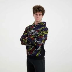 Vendita all'ingrosso 😉 FELPA CON CAPPUCCIO OCTOPUS DECO Nero 😀 -Offerte Novità Negozio octopus 22sosh09 felpa con cappuccio octopus deco street style uomo 044742301 black 5