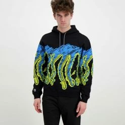 Promo ✨ FELPA CON CAPPUCCIO OCTOPUS DRAFT Nero 😍 -Offerte Novità Negozio octopus 22sosh11 felpa con cappuccio octopus draft street style uomo 044742401 black 3