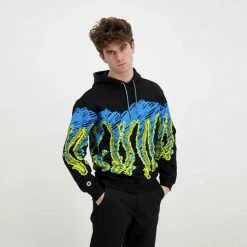 Promo ✨ FELPA CON CAPPUCCIO OCTOPUS DRAFT Nero 😍 -Offerte Novità Negozio octopus 22sosh11 felpa con cappuccio octopus draft street style uomo 044742401 black 5