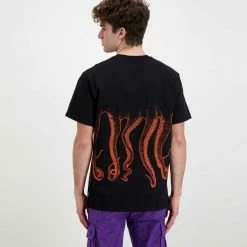 Il più economico 🧨 T-SHIRT OCTOPUS OUTLINE Nero 😀 -Offerte Novità Negozio octopus 22sots03 t shirt octopus outline street style uomo 044743601 black 4