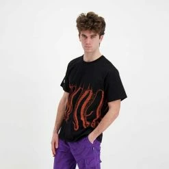 Il più economico 🧨 T-SHIRT OCTOPUS OUTLINE Nero 😀 -Offerte Novità Negozio octopus 22sots03 t shirt octopus outline street style uomo 044743601 black 5