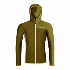 Vendita calda 💯 ORTOVOX PILE FULL-ZIP E CAPPUCCIO LIGHT GRID Verde 🥰