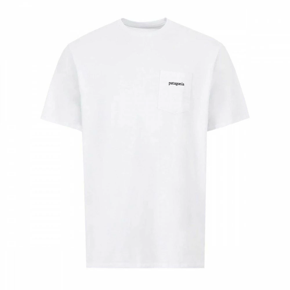 Nuovo ✨ PATAGONIA T-SHIRT LINE LOGO RIDGE POCKET RESPONSIBILI-TEE Bianco 👏