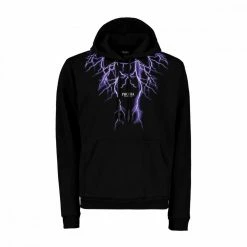 Buono ❤️ PHOBIA FELPA CON CAPPUCCIO FULMINI Nero 💯