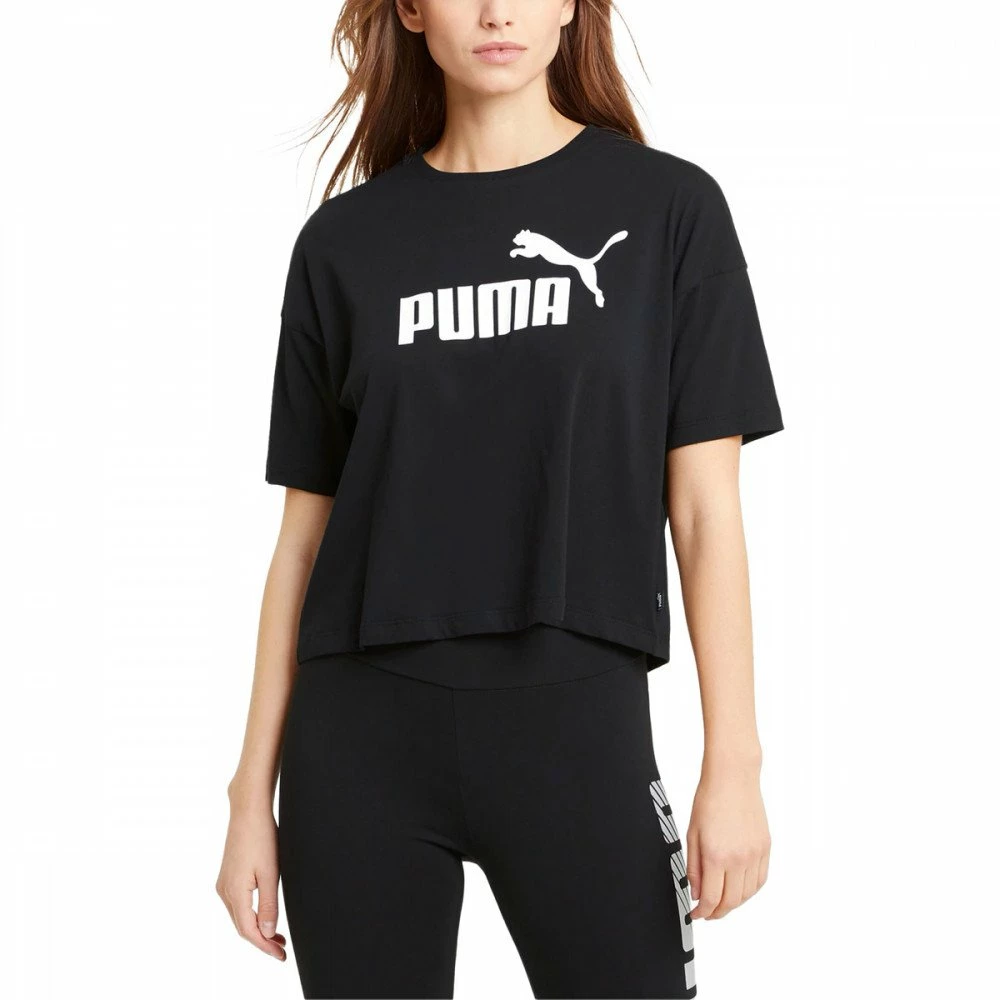 Promo ⭐ PUMA T-SHIRT CROP ESSENTIAL LOGO DONNA Nero 😍 5 Promo ⭐ PUMA T-SHIRT CROP ESSENTIAL LOGO DONNA Nero 😍 - immagine 3