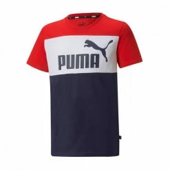 Il più economico 🔔 PUMA T-SHIRT COLORBLOCK BAMBINO Blu, Rosso 😉