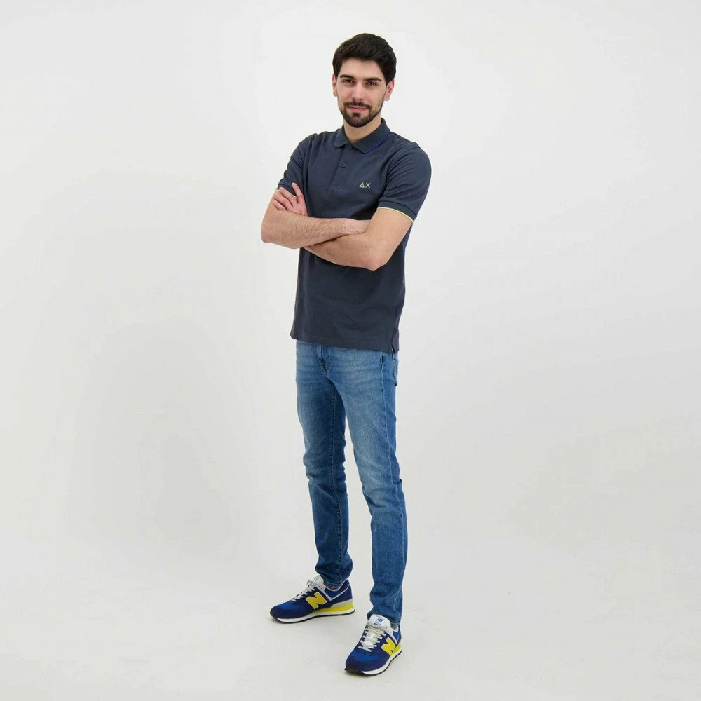 Presa π SUN 68 POLO CON PIPING Nero π 7 Presa π SUN 68 POLO CON PIPING Nero π - immagine 5