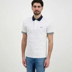 Miglior offerta 😀 SUN 68 POLO TRICOLOR Bianco 😍 -Offerte Novità Negozio sun 68 a32113 polo tricolor casual uomo 044816501 01 3