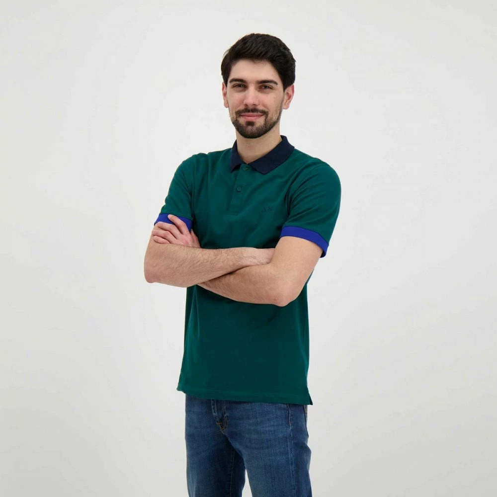 Vendita all'ingrosso π SUN 68 POLO TRICOLOR Verde π 6 Vendita all'ingrosso π SUN 68 POLO TRICOLOR Verde π - immagine 5