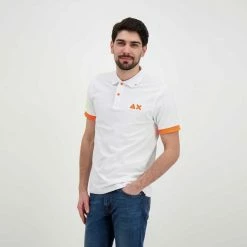 Miglior offerta 😀 SUN 68 POLO MACRO LOGO FLUO Bianco 🌟 -Offerte Novità Negozio sun 68 a32120 polo macro logo fluo casual uomo 044816901 01 5