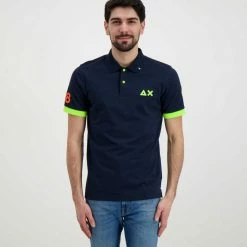 Offerte 😀 SUN 68 POLO MACRO LOGO FLUO Blu 🥰 -Offerte Novità Negozio sun 68 a32120 polo macro logo fluo casual uomo 044817001 07 3