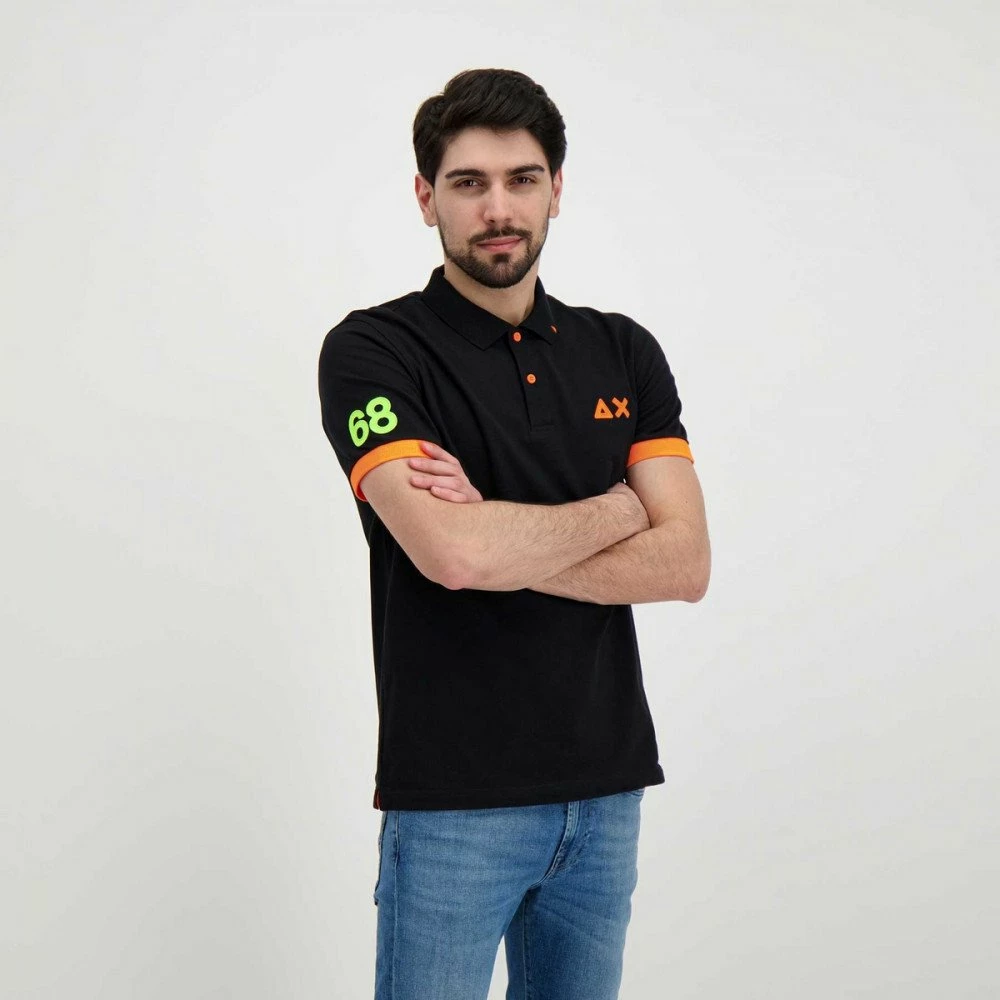 Promo 🧨 SUN 68 POLO MACRO LOGO FLUO Nero ✔️ 7 Promo 🧨 SUN 68 POLO MACRO LOGO FLUO Nero ✔️ - immagine 5