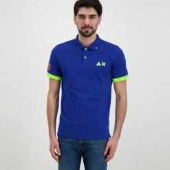 Il più economico 😍 SUN 68 POLO MACRO LOGO FLUO Royal 🌟 -Offerte Novità Negozio sun 68 a32120 polo macro logo fluo casual uomo 044817401 58 3