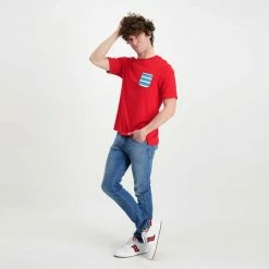 Miglior prezzo 🎁 SUN 68 T-SHIRT TASCHINO A RIGHE Rosso 😍 -Offerte Novità Negozio sun 68 t32102 t shirt taschino a righe casual uomo 044863701 30 5