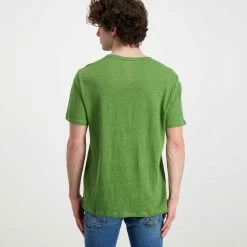 Il più economico ✔️ SUN 68 T-SHIRT IN LINO Verde ✔️ -Offerte Novità Negozio sun 68 t32136 t shirt in lino casual uomo 044820701 19 3