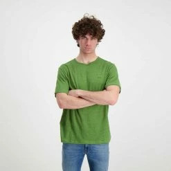 Il più economico ✔️ SUN 68 T-SHIRT IN LINO Verde ✔️ -Offerte Novità Negozio sun 68 t32136 t shirt in lino casual uomo 044820701 19 4