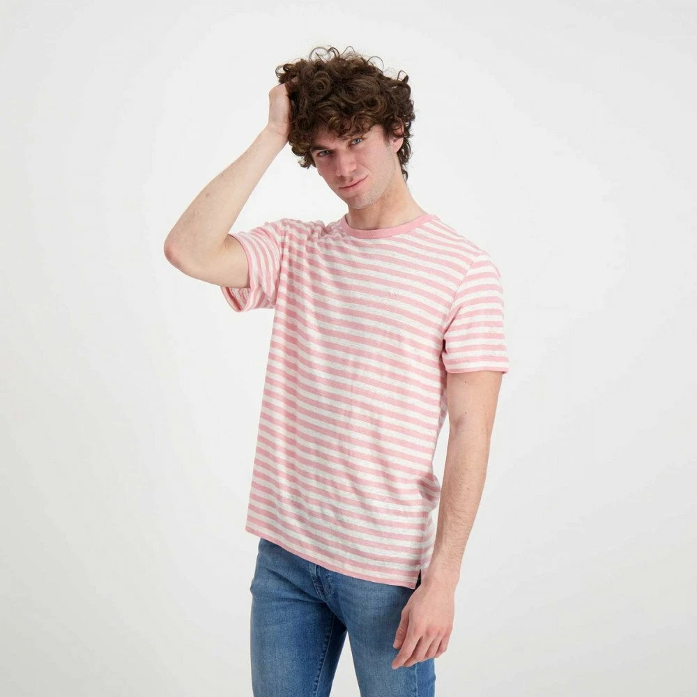Miglior offerta 🛒 SUN 68 T-SHIRT IN LINO A RIGHE Bianco, Rosa 🔥 6 Miglior offerta 🛒 SUN 68 T-SHIRT IN LINO A RIGHE Bianco, Rosa 🔥 - immagine 4