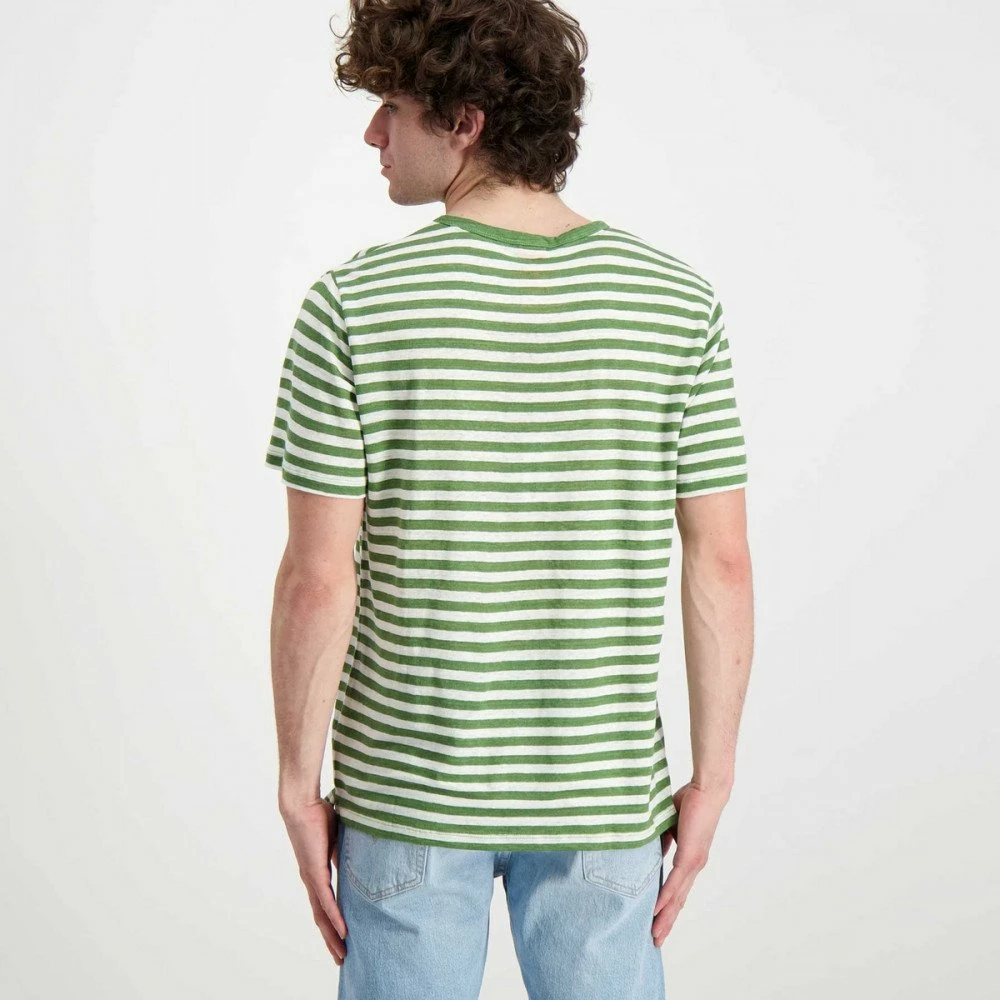 Sconto 💯 SUN 68 T-SHIRT IN LINO A RIGHE Bianco, Verde ❤️ 5 Sconto 💯 SUN 68 T-SHIRT IN LINO A RIGHE Bianco, Verde ❤️ - immagine 3