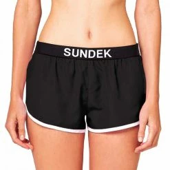 Nuovo ๐ SUNDEK SHORT ELASTICO LOGO LULIN DONNA Nero โ