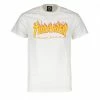 Miglior prezzo 😉 T-shirt Thrasher Magazine Flame Logo Bianca Bianco ❤️
