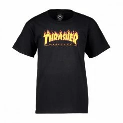 Presa ✨ THRASHER T-SHIRT FLAME BAMBINO Nero 💯
