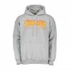 Nuovo 🛒 THRASHER FELPA CON CAPPUCCIO FLAME LOGO Grigio 🧨 -Offerte Novità Negozio thrasher 312007 felpa con cappuccio flame logo street style uomo 033434201 grey 1