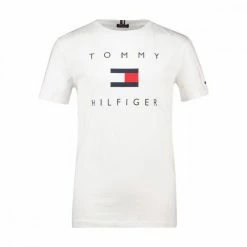 Vendita calda ✔️ TOMMY HILFIGER T-SHIRT LOGO BAMBINO Bianco 🥰