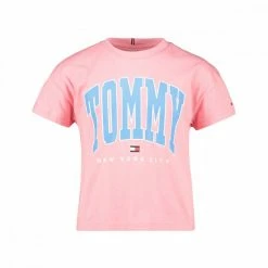 A buon mercato 😀 TOMMY HILFIGER T-SHIRT CROP VARSITY BAMBINA Rosa ⌛