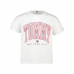 Buono ⌛ TOMMY HILFIGER T-SHIRT CROP VARSITY BAMBINA Bianco 😉