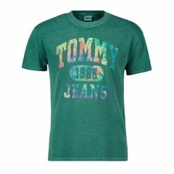 Buono 😉 TOMMY 👖 JEANS T-SHIRT COLLEGIATE TIE DYE Verde 🎉